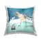 Stupell Industries Beach Bird Round Shell Blue Ocean Coastal Map Throw Pillow 18" x 18"